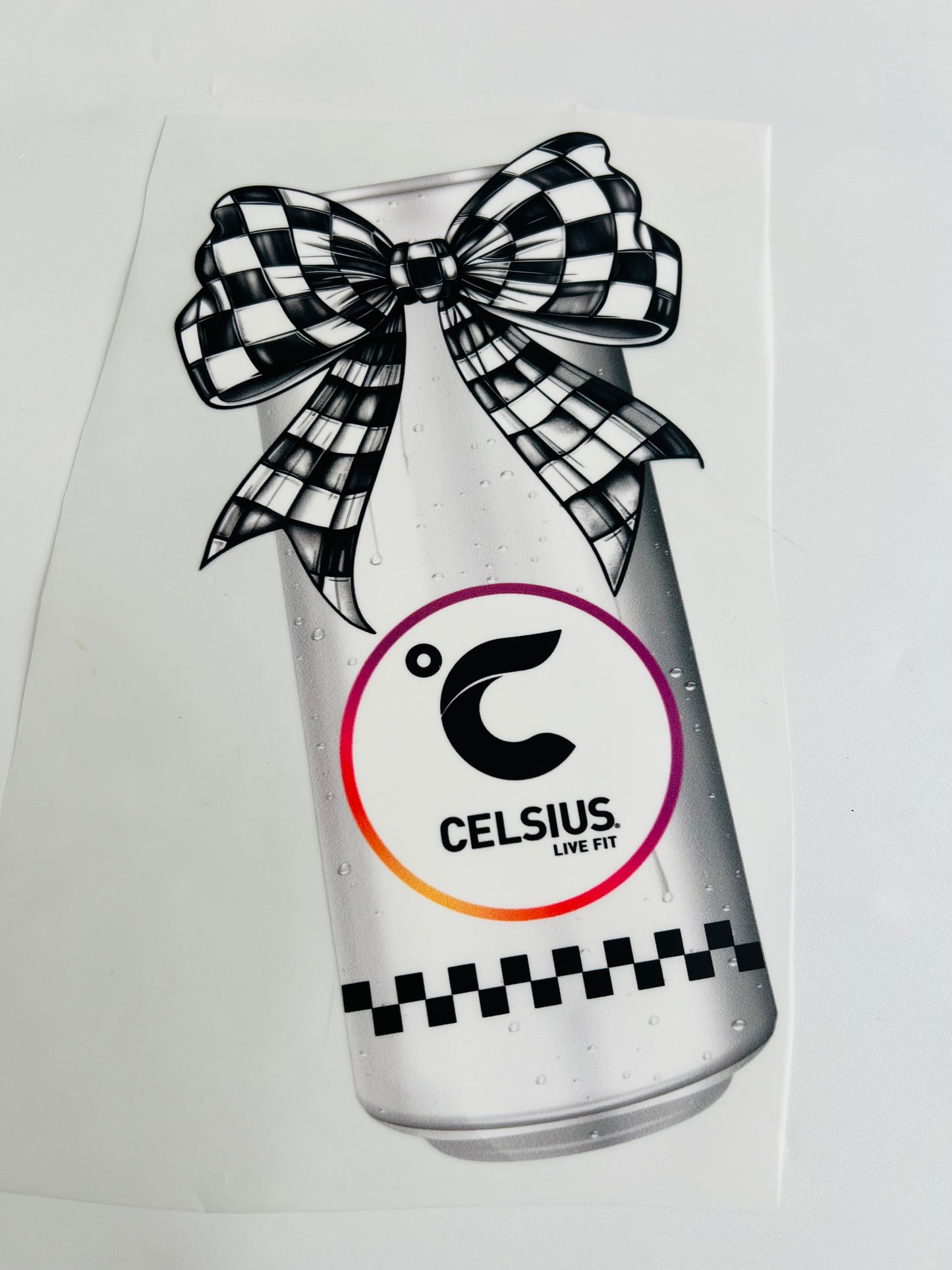604-Checkered Bow Drink