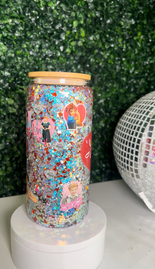 I Love Lucy Glass Snowglobe Tumbler