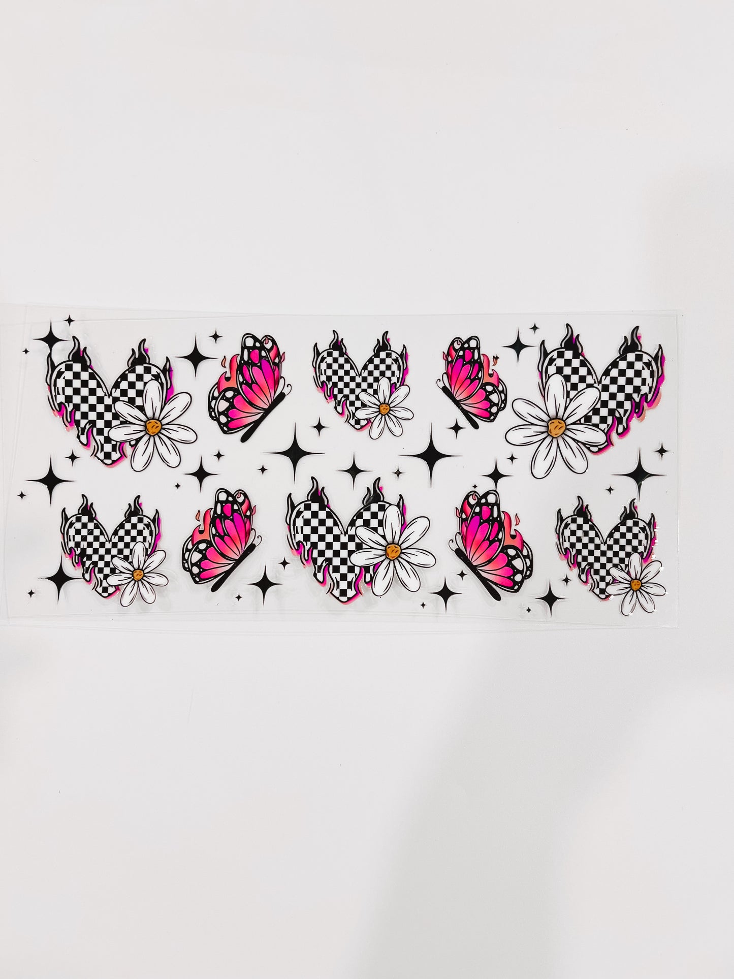 2518-Checkered Hearts & Butterflies