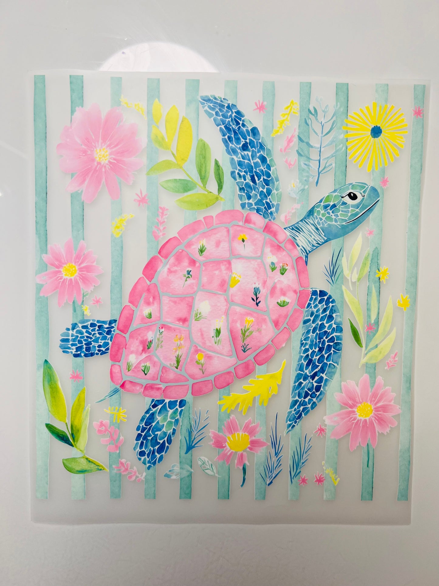 744-Stripe Floral Turtle