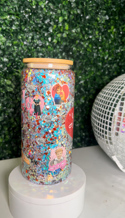 I Love Lucy Glass Snowglobe Tumbler
