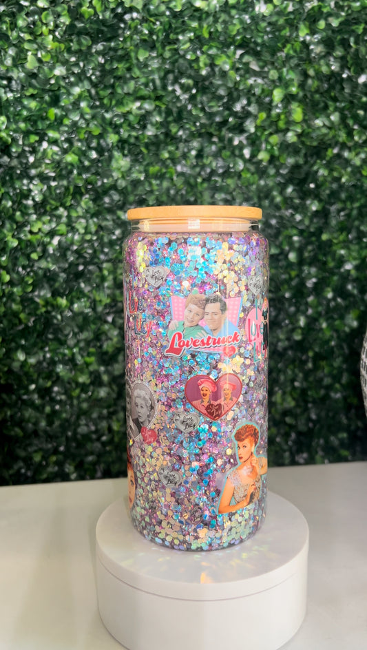 I Love Lucy Glass Snowglobe Tumbler