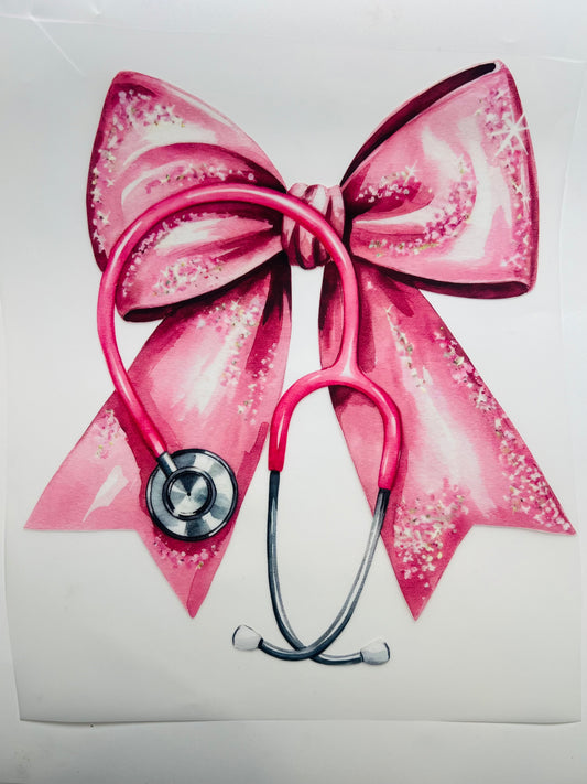 639-Pink Steth Bow