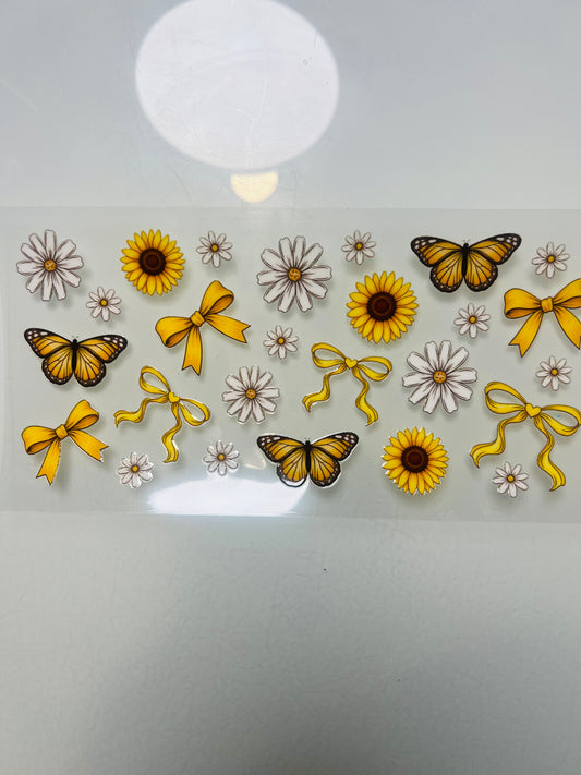 3131-Yellow Flowers & Butterflies