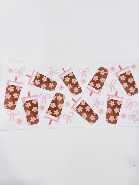 2921-Floral Iced Coffee & Bows