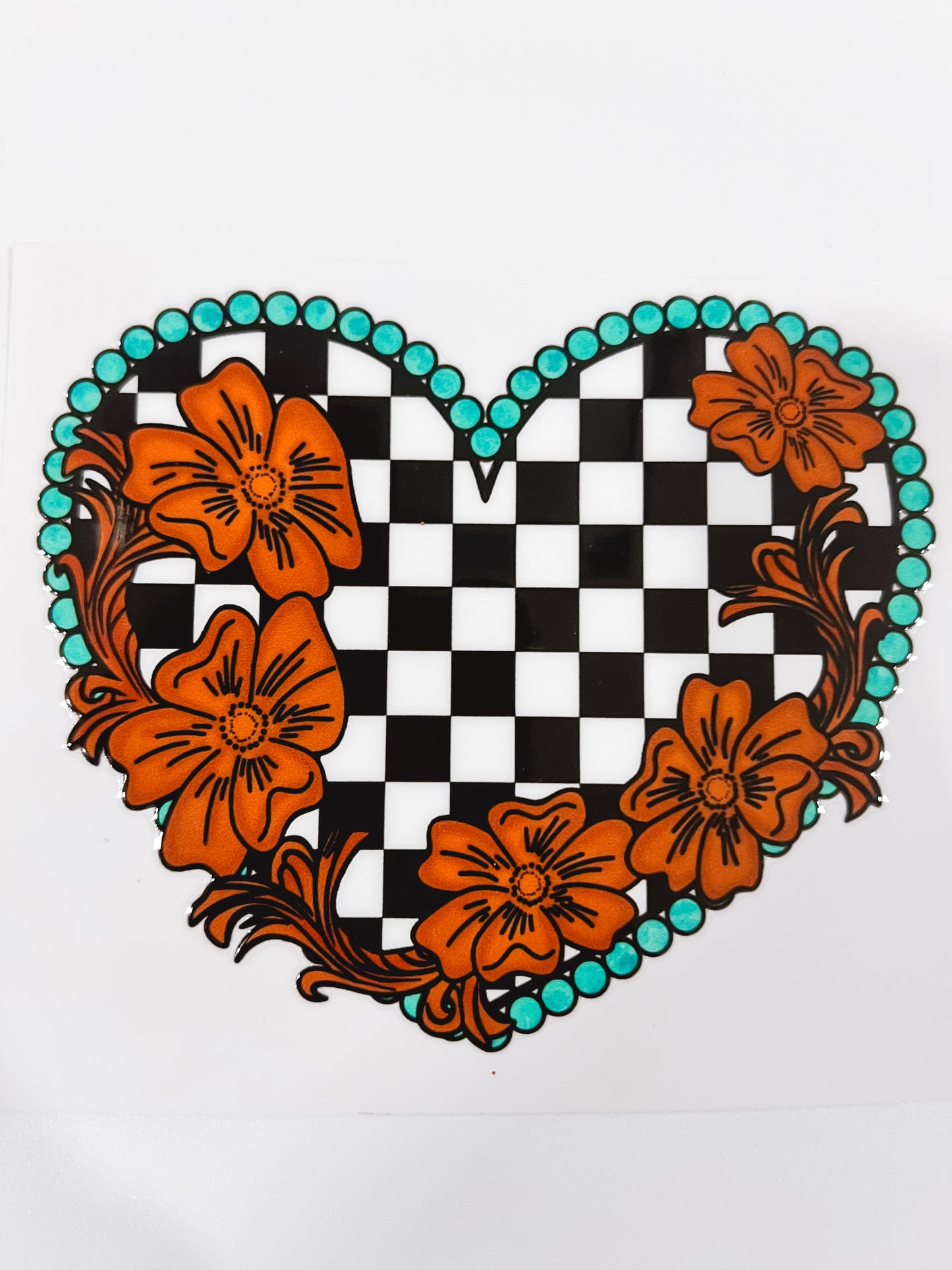 #1008-Checkered Heart