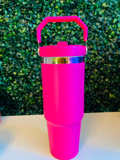 30oz Flip Straw Stainless Steel Tumbler