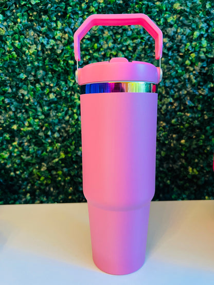 30oz Flip Straw Stainless Steel Tumbler