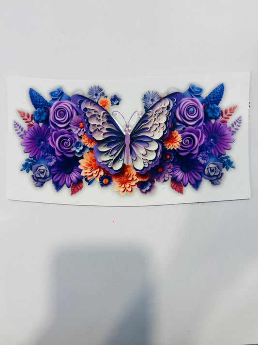 2167-Butterfly & Flowers