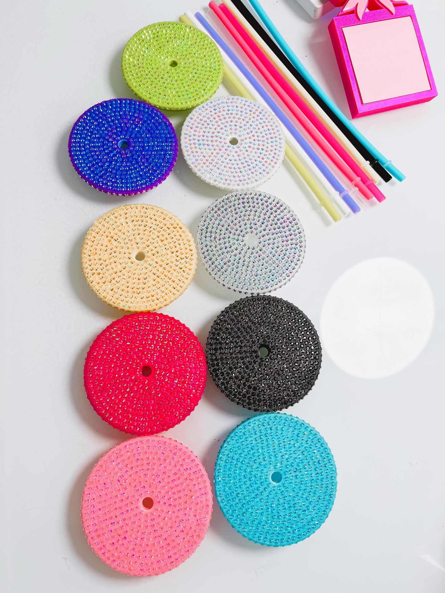 24oz Rhinestone Lid & Straw Combo
