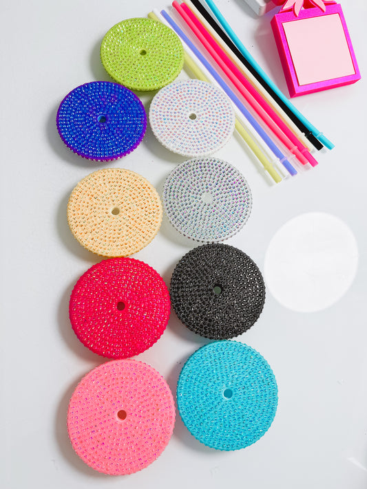 24oz Rhinestone Lid & Straw Combo