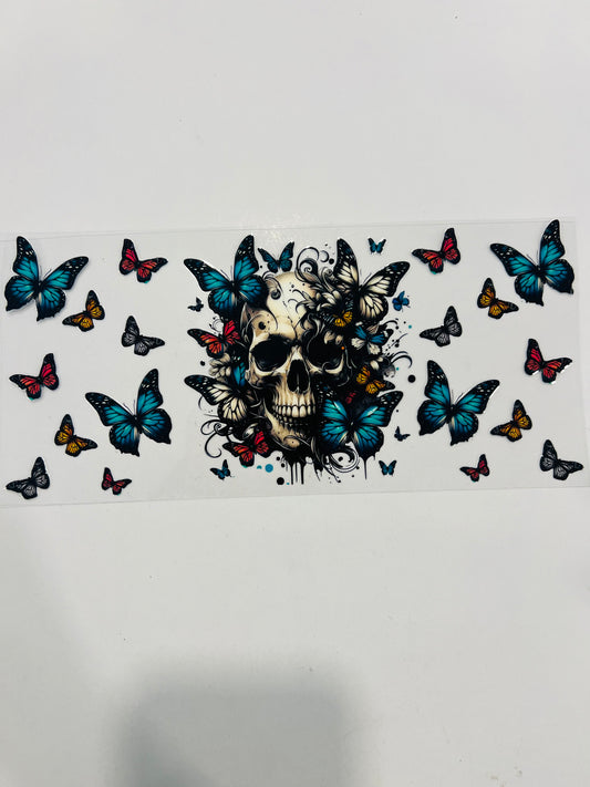 2234-Skull and Butterflies
