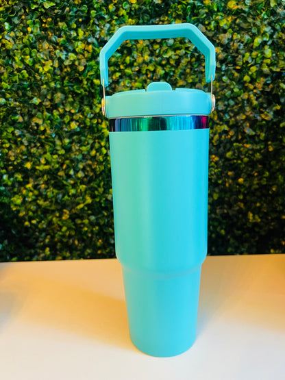 30oz Flip Straw Stainless Steel Tumbler
