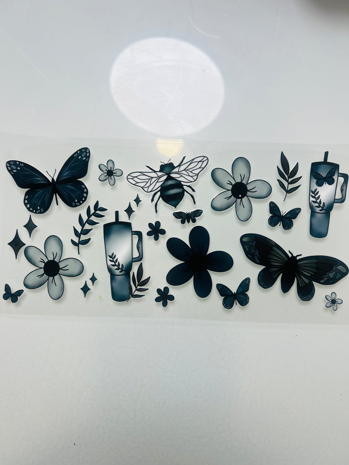 3067-Black Flowers, Bees & Butterflies