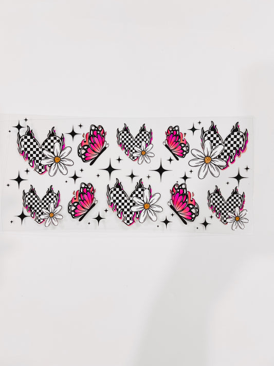 2518-Checkered Hearts & Butterflies