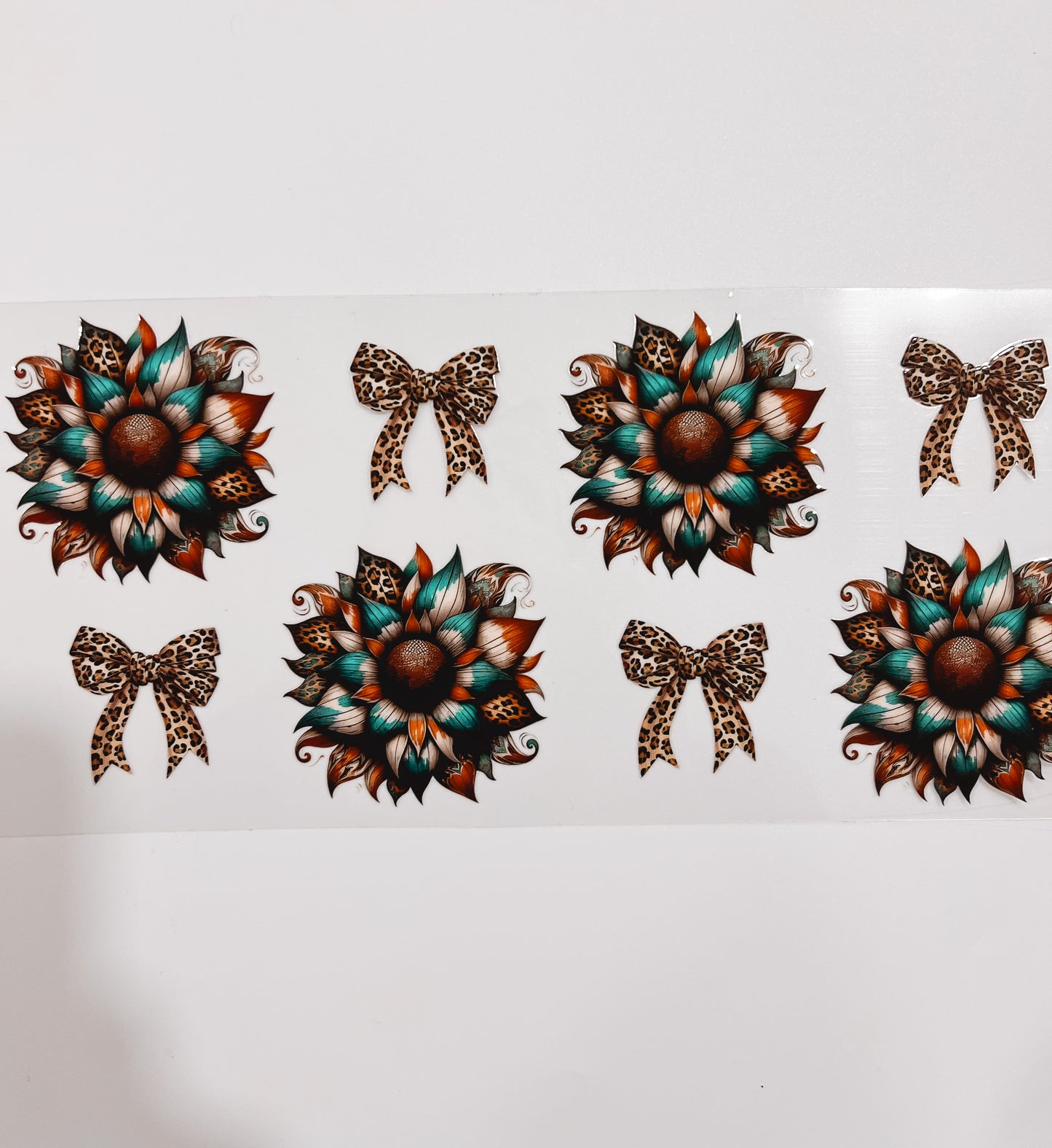 2814-Leopard Bow & Flowers