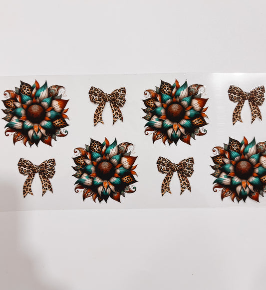 2814-Leopard Bow & Flowers