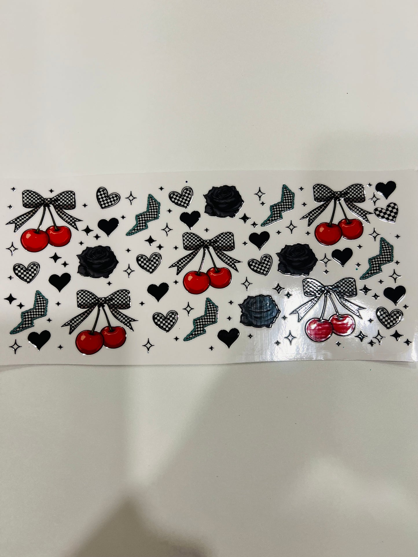 2681-Checkered Cherries & Roses