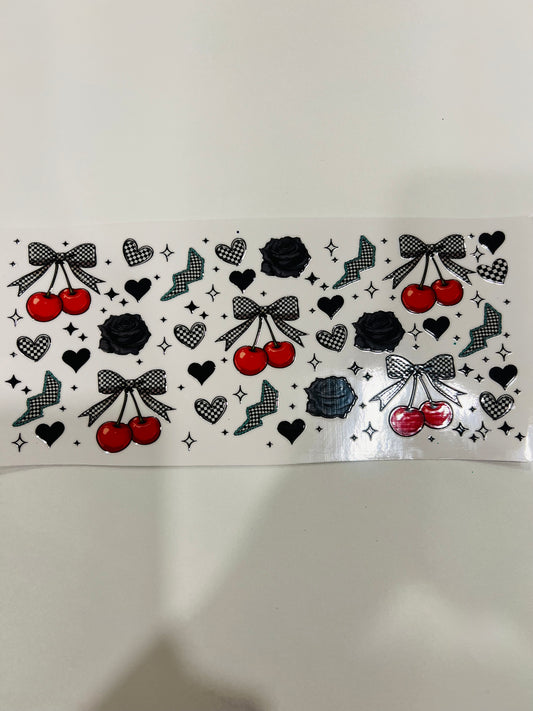 2681-Checkered Cherries & Roses