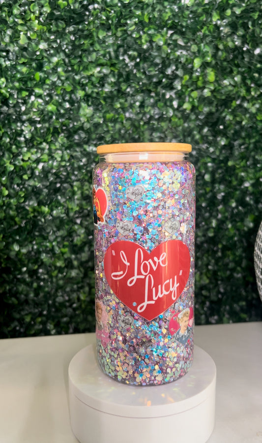 I Love Lucy Glass Snowglobe Tumbler