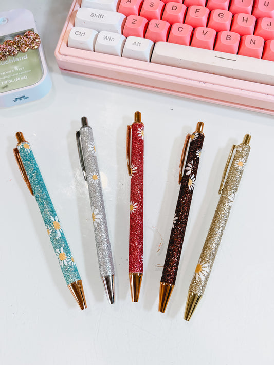 Daisy Glitter Ballpoint Pen