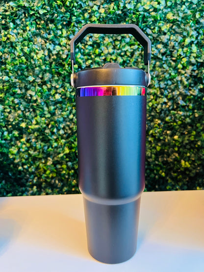 30oz Flip Straw Stainless Steel Tumbler